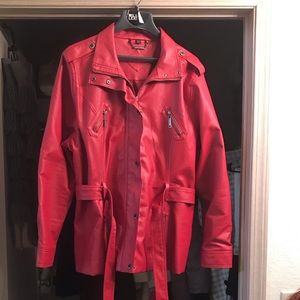JouJou Red Faux Leather Jacket